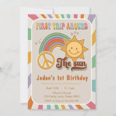 Invitation Boho premier voyage autour du soleil anniversaire  (Devant)
