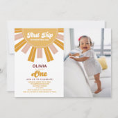 Invitation Boho Premier voyage autour du soleil Premier anniv (Devant)