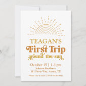 Invitation Boho Premier Voyage Autour Du Soleil Premier Anniv (Devant)