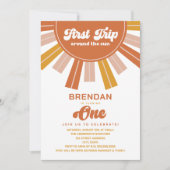 Invitation Boho Premier voyage autour du soleil Premier anniv (Devant)