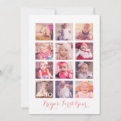 Invitation Boho Première Année Photo Collage Anniversaire Inv (Dos)