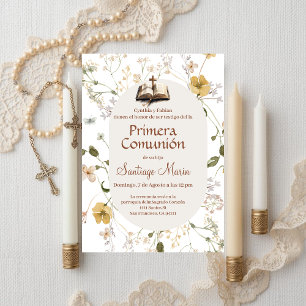 Invitation Boho Première communion espagnole