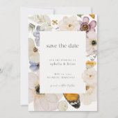 Invitation Boho Pressé Fleur séchée Enregistrer la date (Devant)