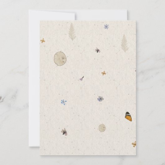 Invitation Boho Pressé Fleur séchée Enregistrer la date (Dos)