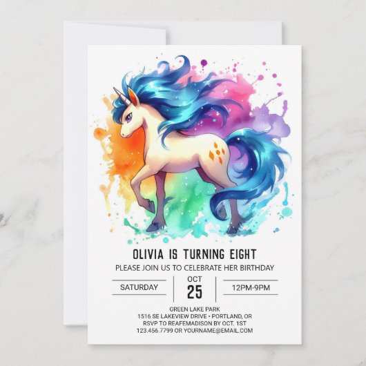 Invitation Boho Printable Cheval Anniversaire (Devant)