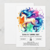Invitation Boho Printable Cheval Anniversaire (Devant / Derrière)