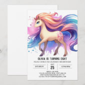 Invitation Boho Printable Cheval Anniversaire (Devant / Derrière)
