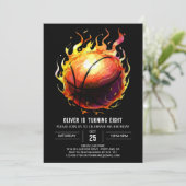 Invitation Boho Printable Fun Basketball Anniversaire (Debout devant)