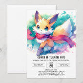 Invitation Boho Printable Renard Anniversaire (Devant / Derrière)