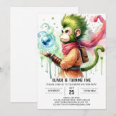 Invitation Boho Printable Singe Anniversaire (Devant / Derrière)