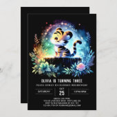 Invitation Boho Printable Tiger Anniversaire (Devant / Derrière)