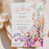 Invitation Boho printemps fleur sauvage mignon papillon baby