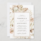 Invitation Boho Protea Pampas Grass Mariage Floral (Devant)
