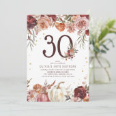 Invitation Boho Pumpkin Automne Fleurir 30e Anniversaire (Debout devant)