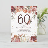 Invitation Boho Pumpkin Automne Fleurir 60e Anniversaire (Debout devant)