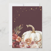 Invitation Boho Pumpkin Automne Fleurir 80e Anniversaire (Dos)