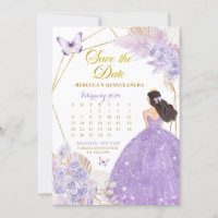 Boho Purple Butpe XV Enregistrer Le Calendrier Dat
