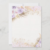 Invitation Boho Purple Butple Pampas Baby shower en herbe (Dos)