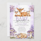 Invitation Boho Purple Deer Woodland Girl Baby Sprinkle (Devant)