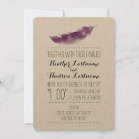 Boho Purple Feather I Do Mariage