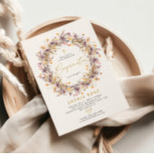 Invitation Boho Purple Fleurs sauvages Confirmation Invitatio