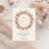 Invitation Boho Purple Fleurs sauvages Confirmation Invitatio
