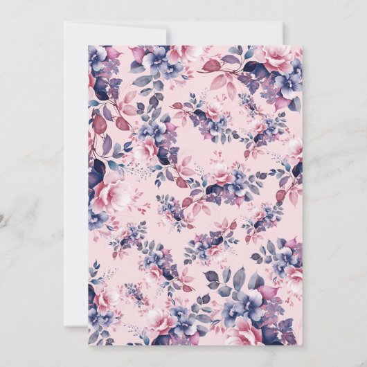 Invitation Boho Purple Garden Floral Retraite Party Blush (Dos)