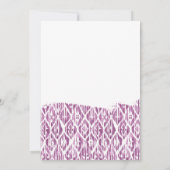 Invitation Boho Purple Ikat Baby shower par courrier (Dos)