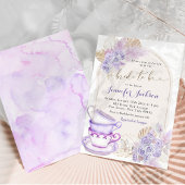 Invitation Boho Purple Lilac Floral Fête des mariées Tea Part