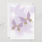 Invitation Boho Purple Pampas Grass Butterfly Kisses (Dos)
