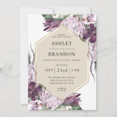 Invitation Boho Purple Plum Tropical Botanical Wedding (Devant)