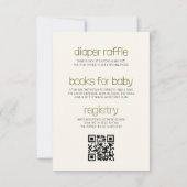 Invitation Boho QR Code Dinosaur Hatching Bientôt Baby shower (Dos)