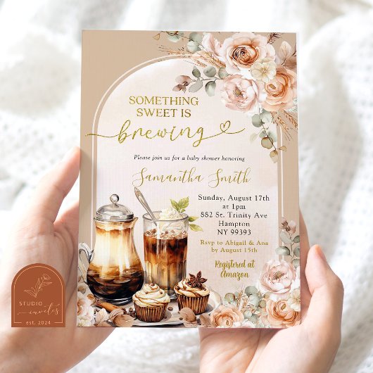 Invitation Boho Quelque Chose De Doux Brûle Baby shower