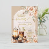 Invitation Boho Quelque Chose De Doux Brûle Baby shower (Debout devant)