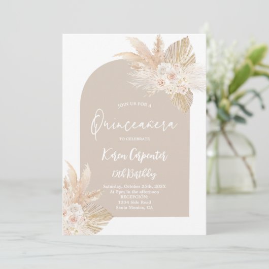 Invitation Boho Quinceanera (Debout devant)