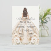 Invitation Boho Quinceanera Espagnol  (Debout devant)