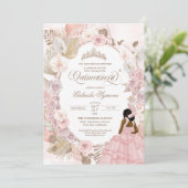 Invitation Boho Quinceanera roses roses séchées Orchidée flor (Debout devant)