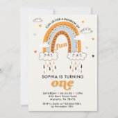 Invitation Boho Rainbow 1er anniversaire (Devant)