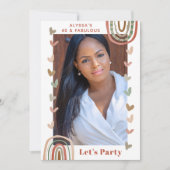 Invitation Boho Rainbow 40 & Fabulous Modern Birthday Party (Devant)