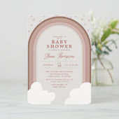Invitation Boho Rainbow Baby shower Earthy Girl (Debout devant)