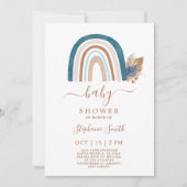 Invitation Boho Rainbow Baby shower garçon (Devant)