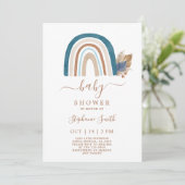 Invitation Boho Rainbow Baby shower garçon (Debout devant)