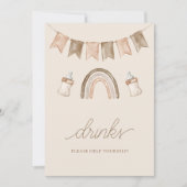 Invitation Boho Rainbow Boissons Baby shower neutre pour les  (Devant)