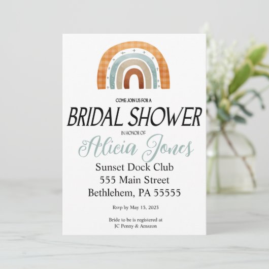 Invitation Boho Rainbow Bridal Show (Debout devant)