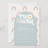 Invitation Boho Rainbow Daisy Two Wild 2nd Girl'anniversaire (Devant)