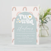 Invitation Boho Rainbow Daisy Two Wild 2nd Girl'anniversaire (Debout devant)