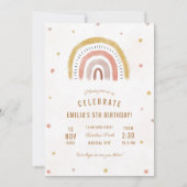 Invitation Boho Rainbow fête d'anniversaire (Devant)