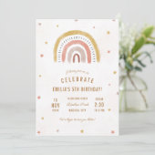 Invitation Boho Rainbow fête d'anniversaire (Debout devant)