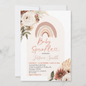 Invitation Boho Rainbow Floral Baby Sprinkle Baby shower (Devant)