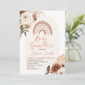 Invitation Boho Rainbow Floral Baby Sprinkle Baby shower (Debout devant)